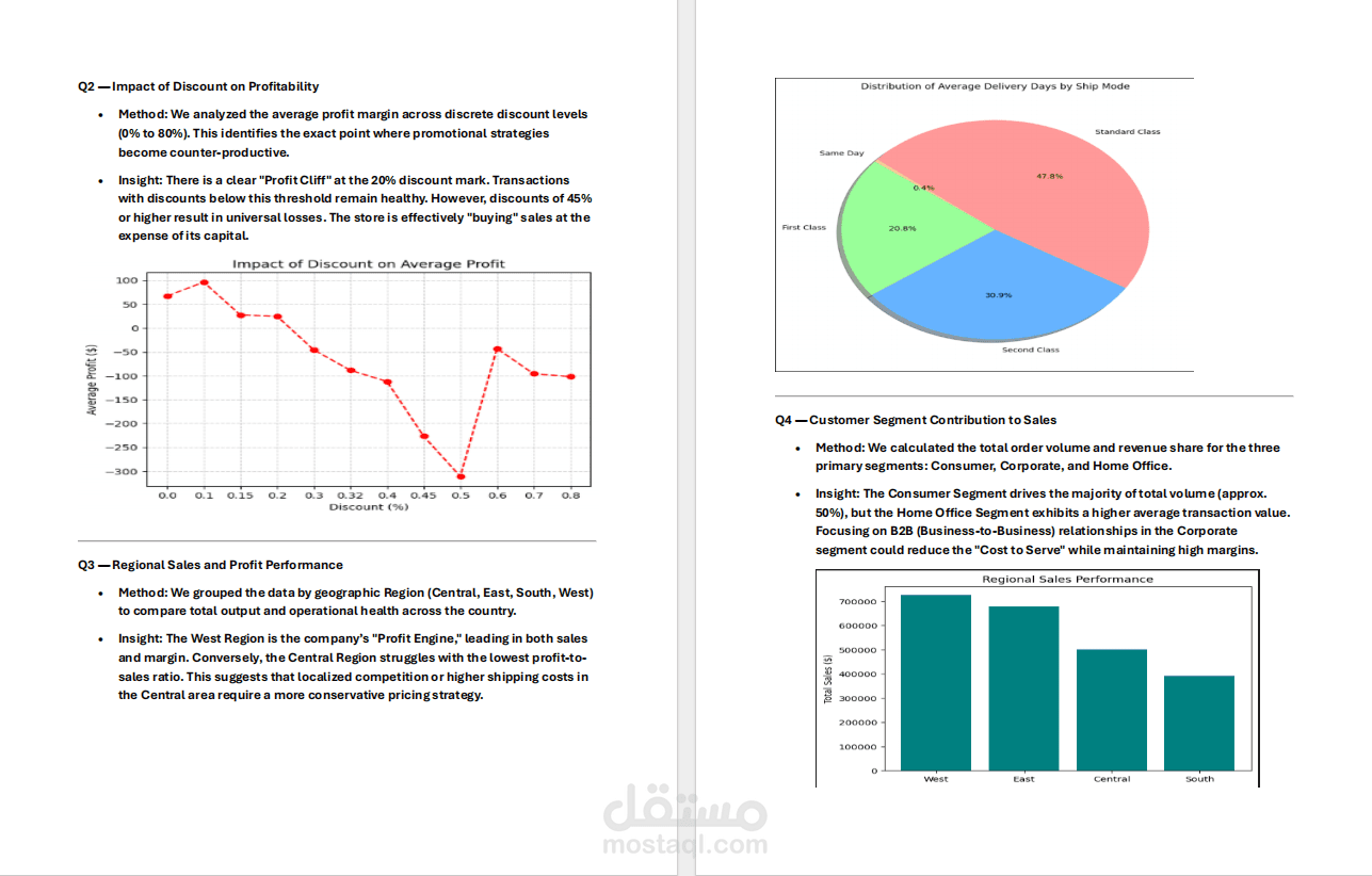 تحليل المبيعات والربحية لمتجر تجزئة ضخم (Superstore Analysis)