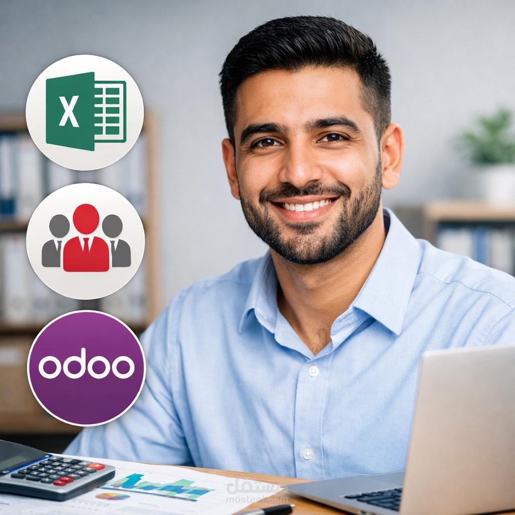 1.	محاسب مالي وخبير HR مع مهارات Excel وOdoo 	2.	محاسب ومختص إدارة الموارد البشرية وتحليل البيانات المالية 	3.	محاسب محترف مع خبرة Odoo وExcel ودعم HR للشركات 	4.	محاسب ومسك دفاتر مع إعداد تقارير مالية وإدارة HR