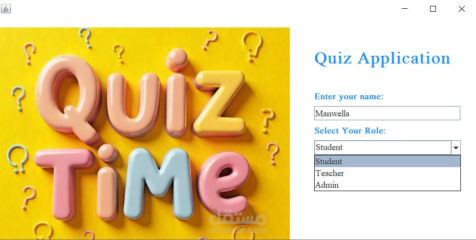 Role-Based Quiz Management System using Java and Design Patterns