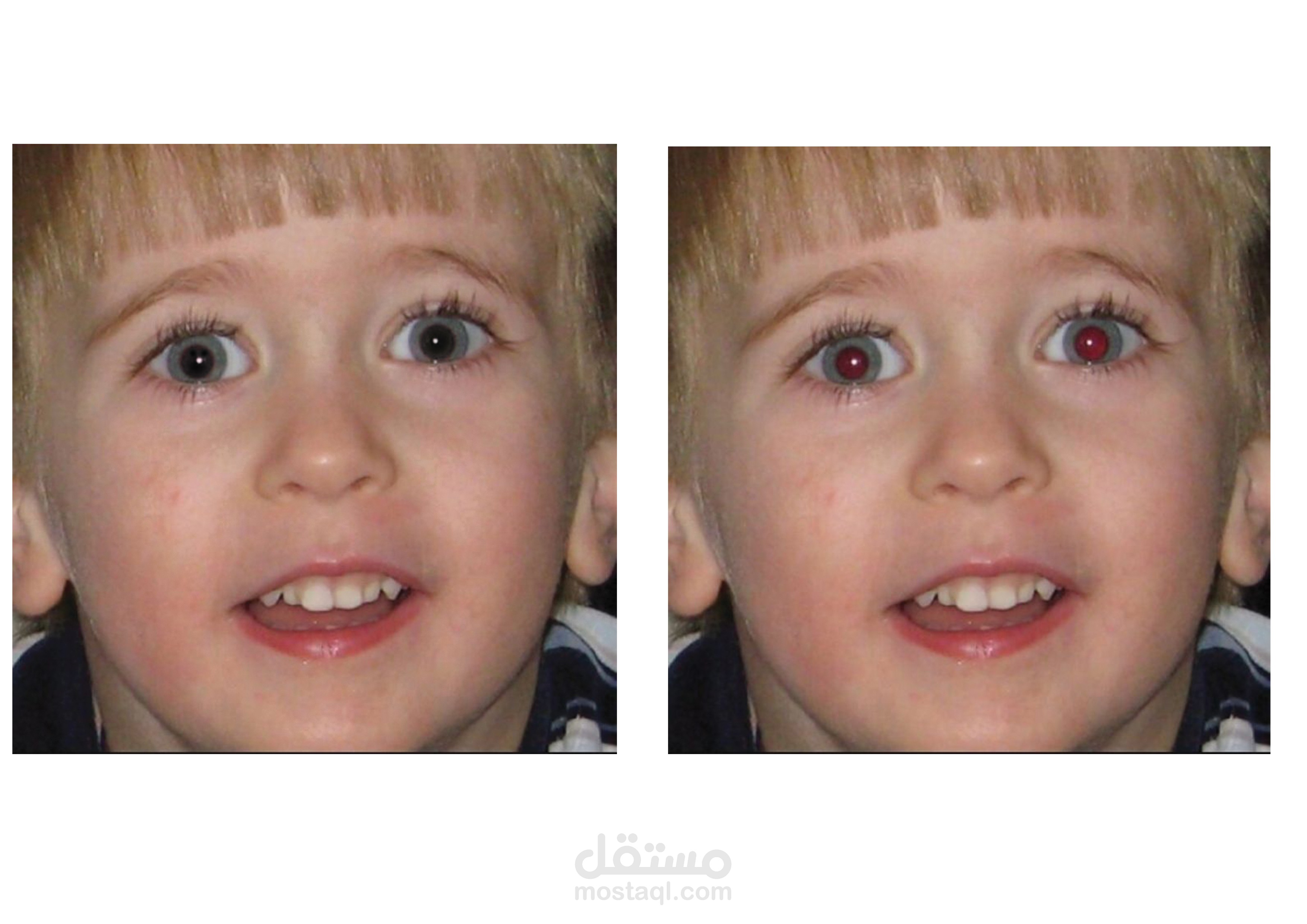 معالجة وتصحيح عيوب الصور الفوتوغرافية (Red Eye Removal).