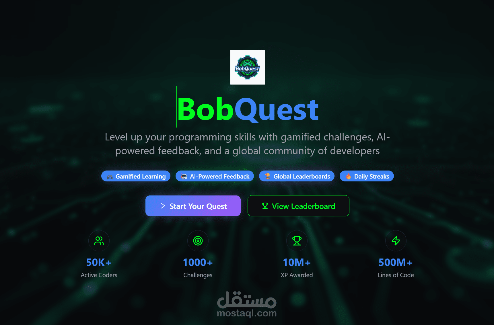 Bob Quest website for learning programming