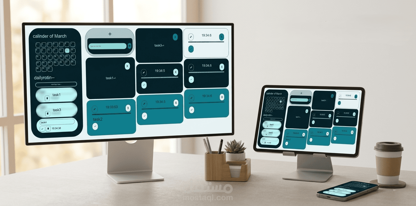 تطبيق إدارة مهام ذكي (To-Do List) مع تقويم تفاعلي