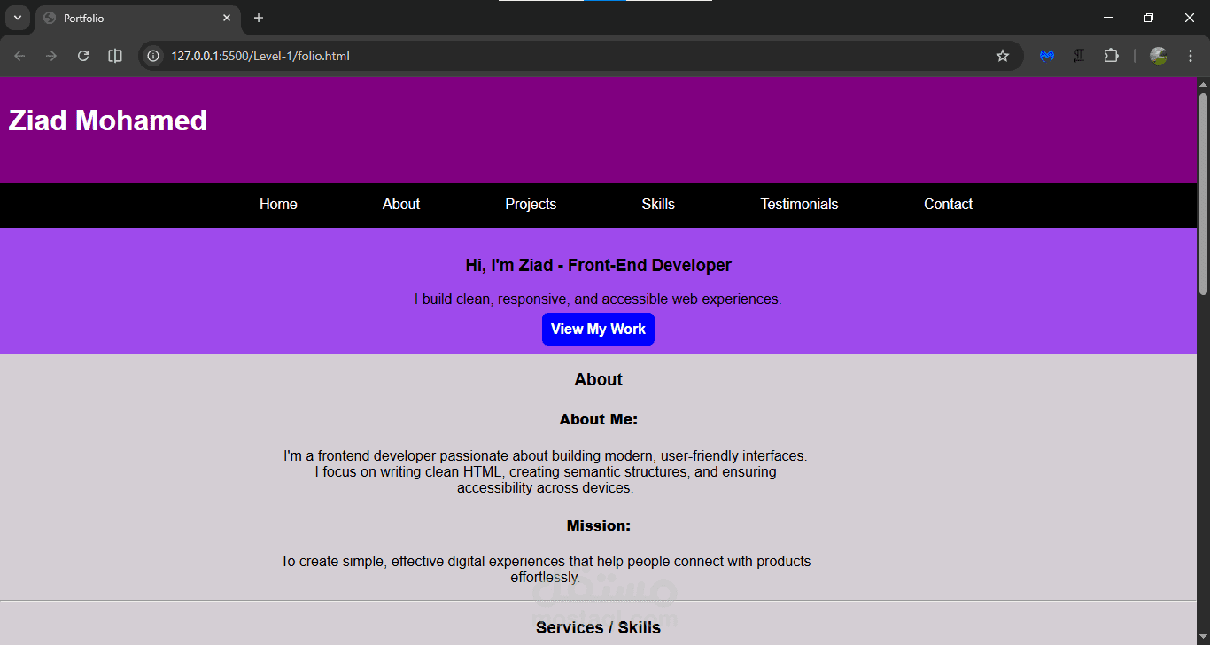 Portfolio Page