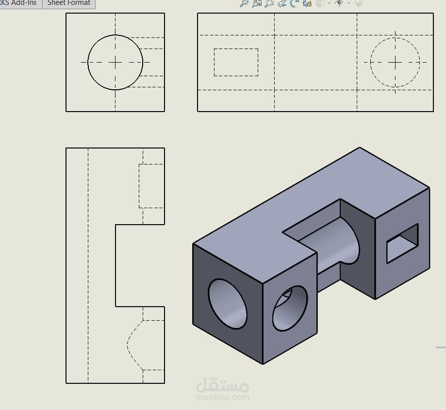رسم وتصميم الرسومات الهندسية 2D و3D باستخدام AutoCAD وSolidWorks بدقة عالية للطلاب والشركات والمصانع مع تسليم الملفات بصيغ مختلفة وجاهزة للاستخدام أو التصنيع