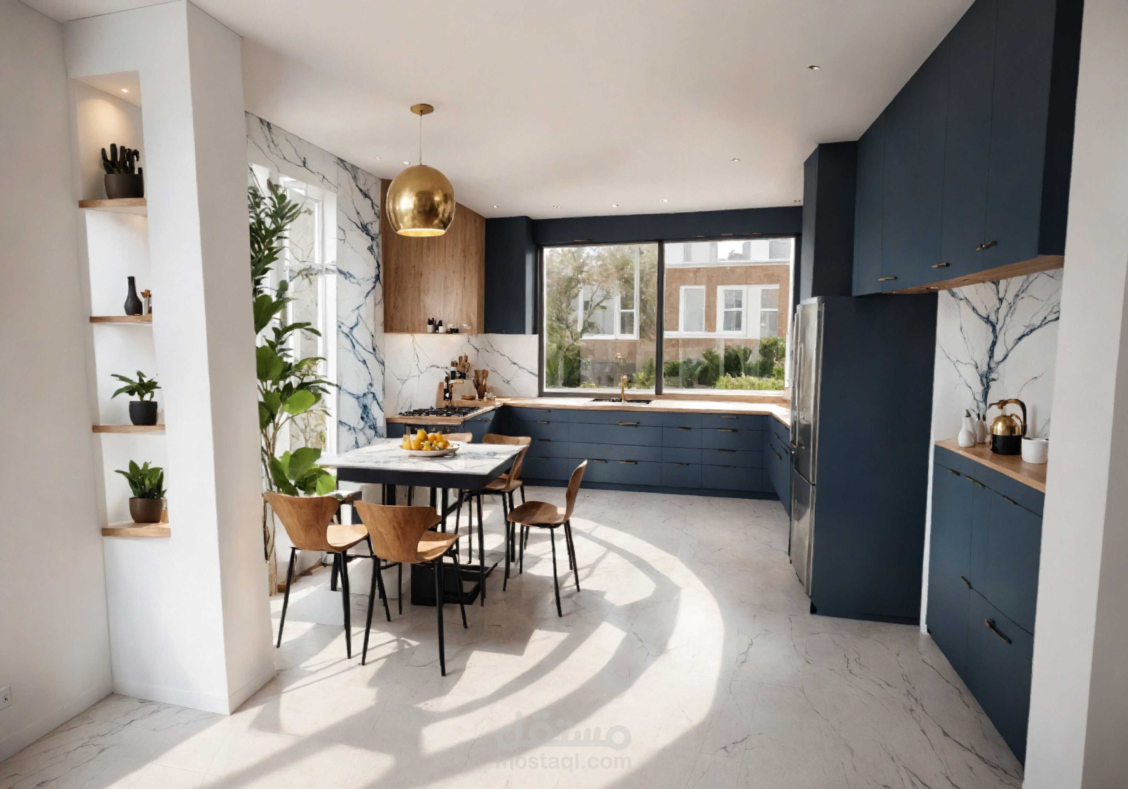 تصميم داخلي لمنزل عائلي بطابع عصري