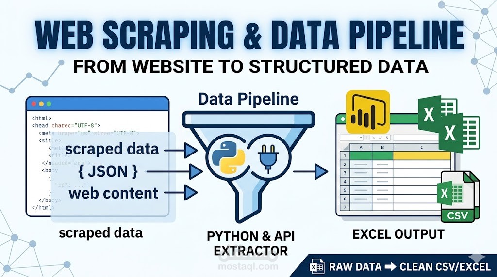 نظام سحب ومعالجة البيانات (Data Scraping & API Pipeline) باستخدام Python