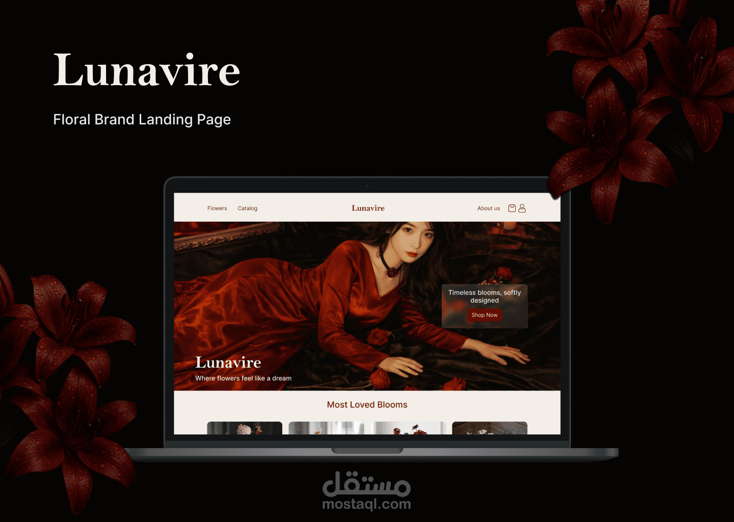 Lunavire – Floral Brand Landing Page (UX/UI Case Study)