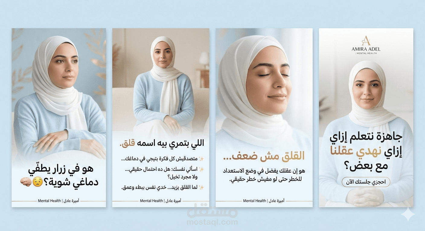 Post عن القلق مخصص للنشر للعيادات والأخصائيين النفسيين