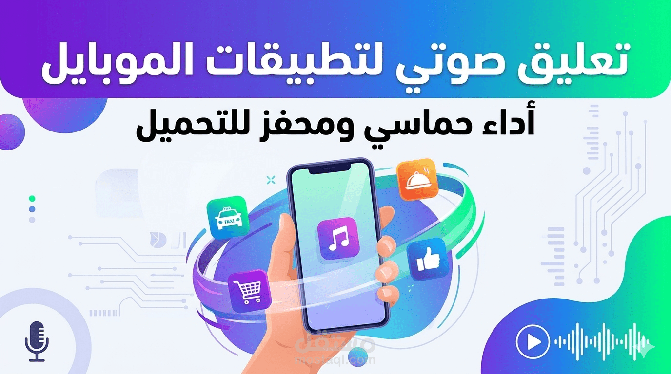 أداء حماسي ومحفز لفيديوهات الموشن جرافيك والمنصات التعليمية.