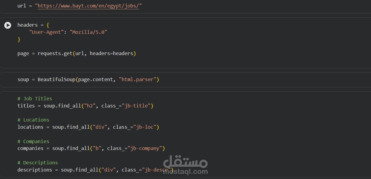 Jobs Data Scraping Tool for Bayt.com.