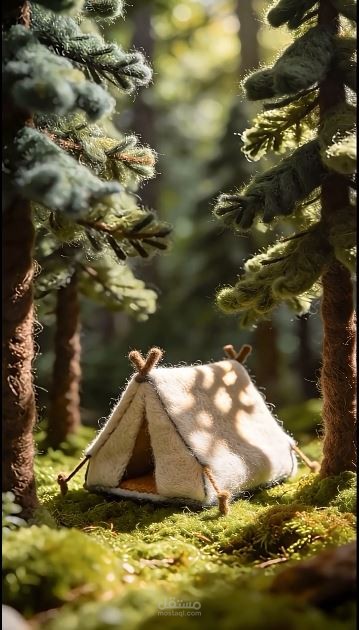 Cozy Forest Camping ?  Tiny Woolen World
