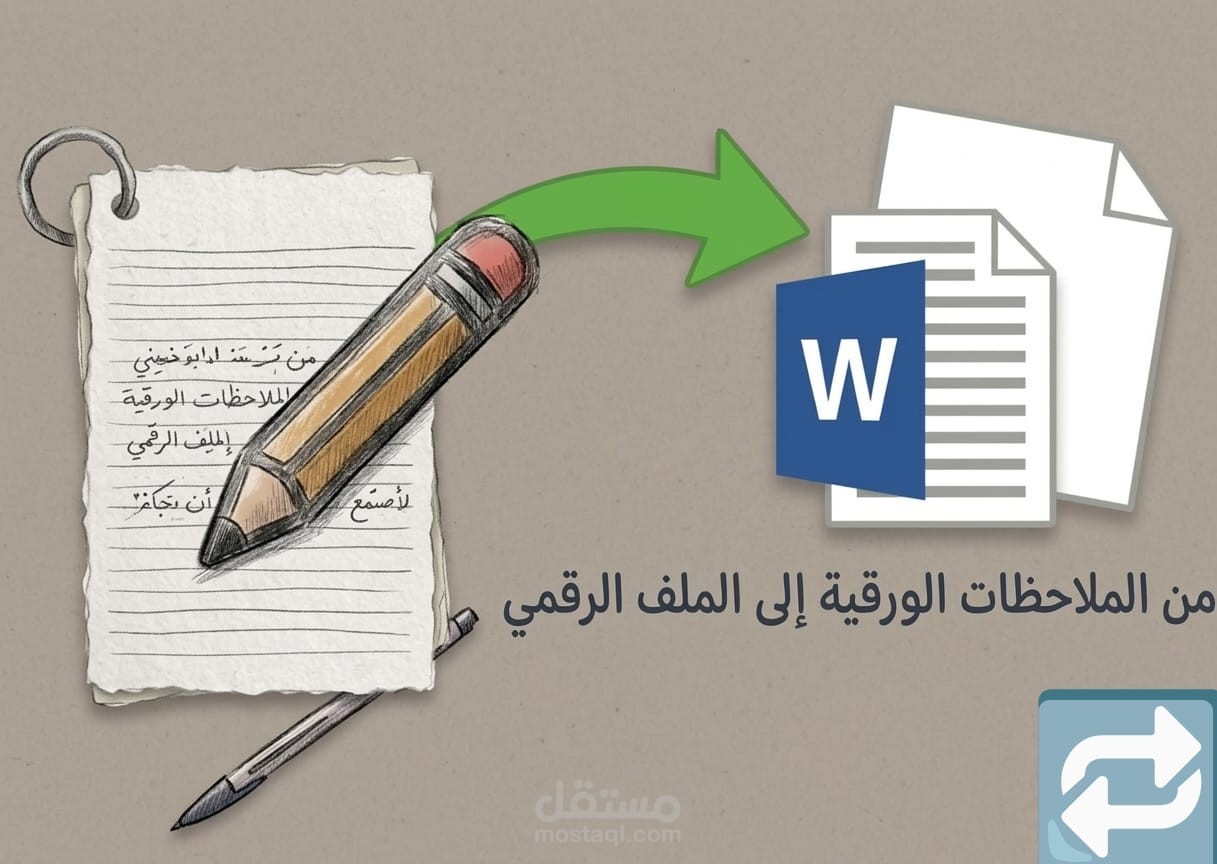 تفريغ البيانات والملاحظات المكتوبة يدويا