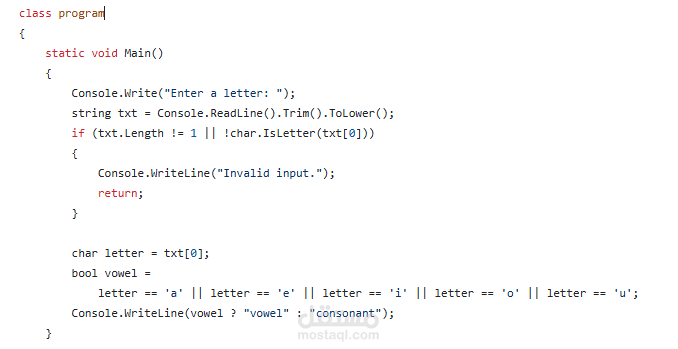 Vowel and Consonant Checker using C#