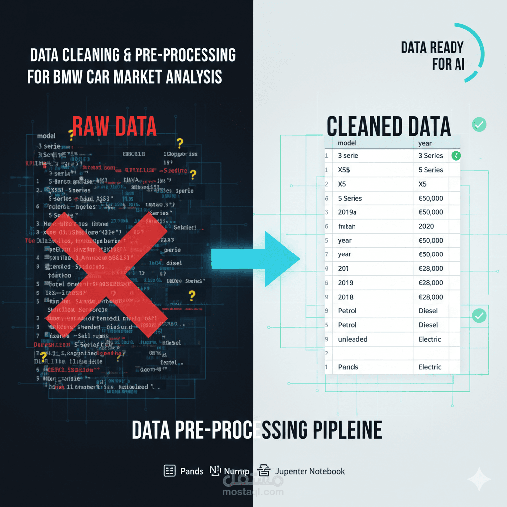 مشروع متكامل لتحويل البيانات الخام (Raw Data) إلى بيانات جاهزة للتحليل الإحصائي.