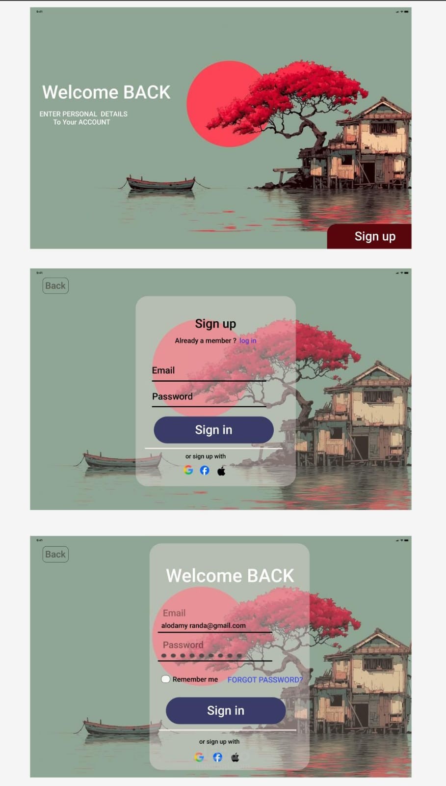 A landing page design on figma