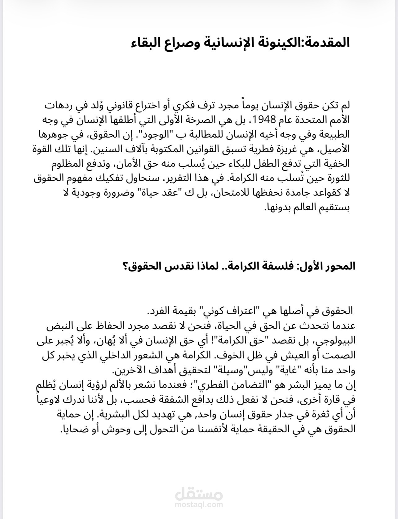 تنسيق بحث قانوني وأكاديمي - موضوع حقوق الإنسان