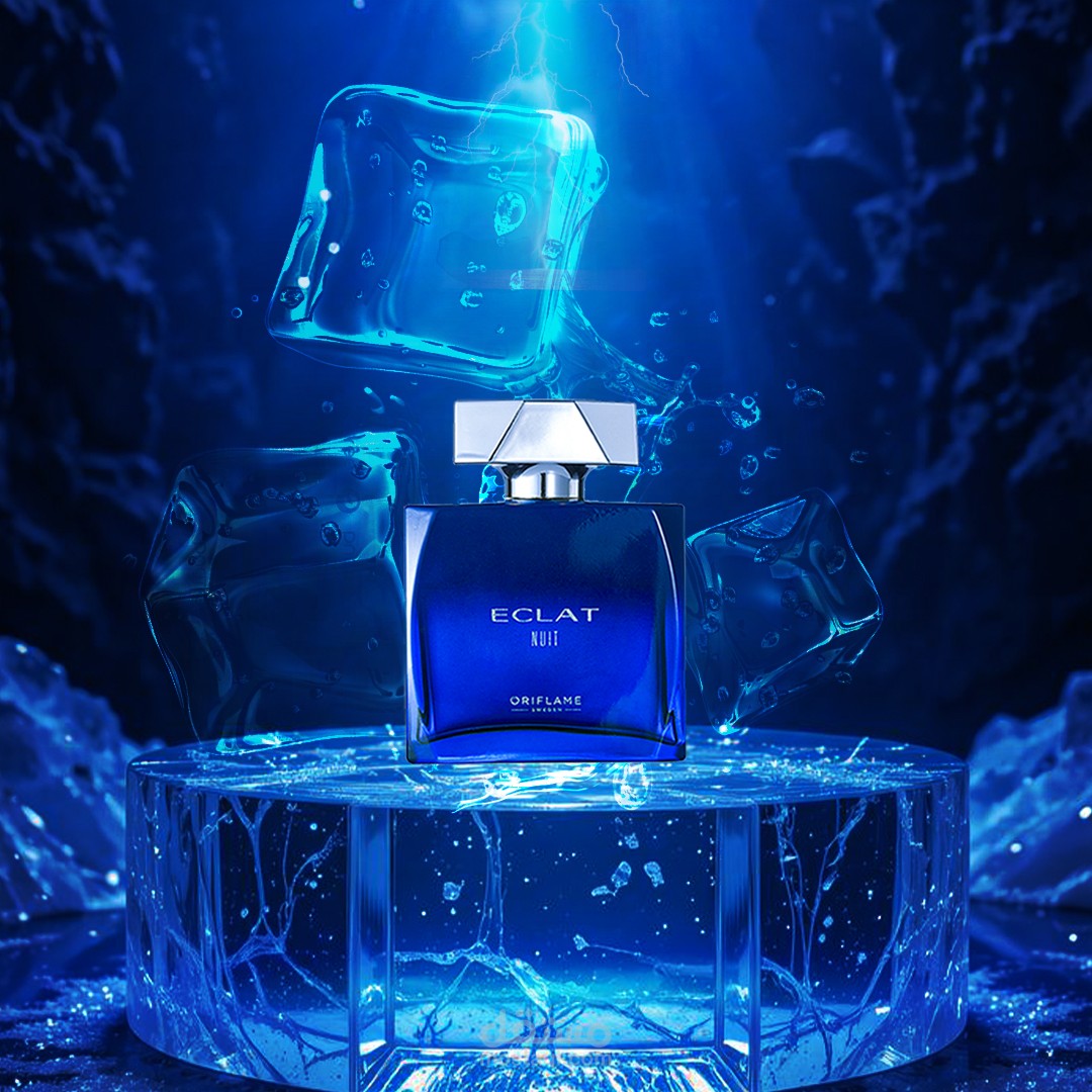 تصميم إعلاني تجاري لعطر "ECLAT" – مفهوم الانتعاش والبرودة