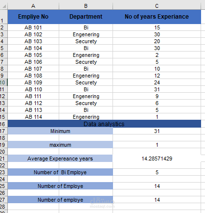 تنظيم وتحليل بيانات باستخدام Excel