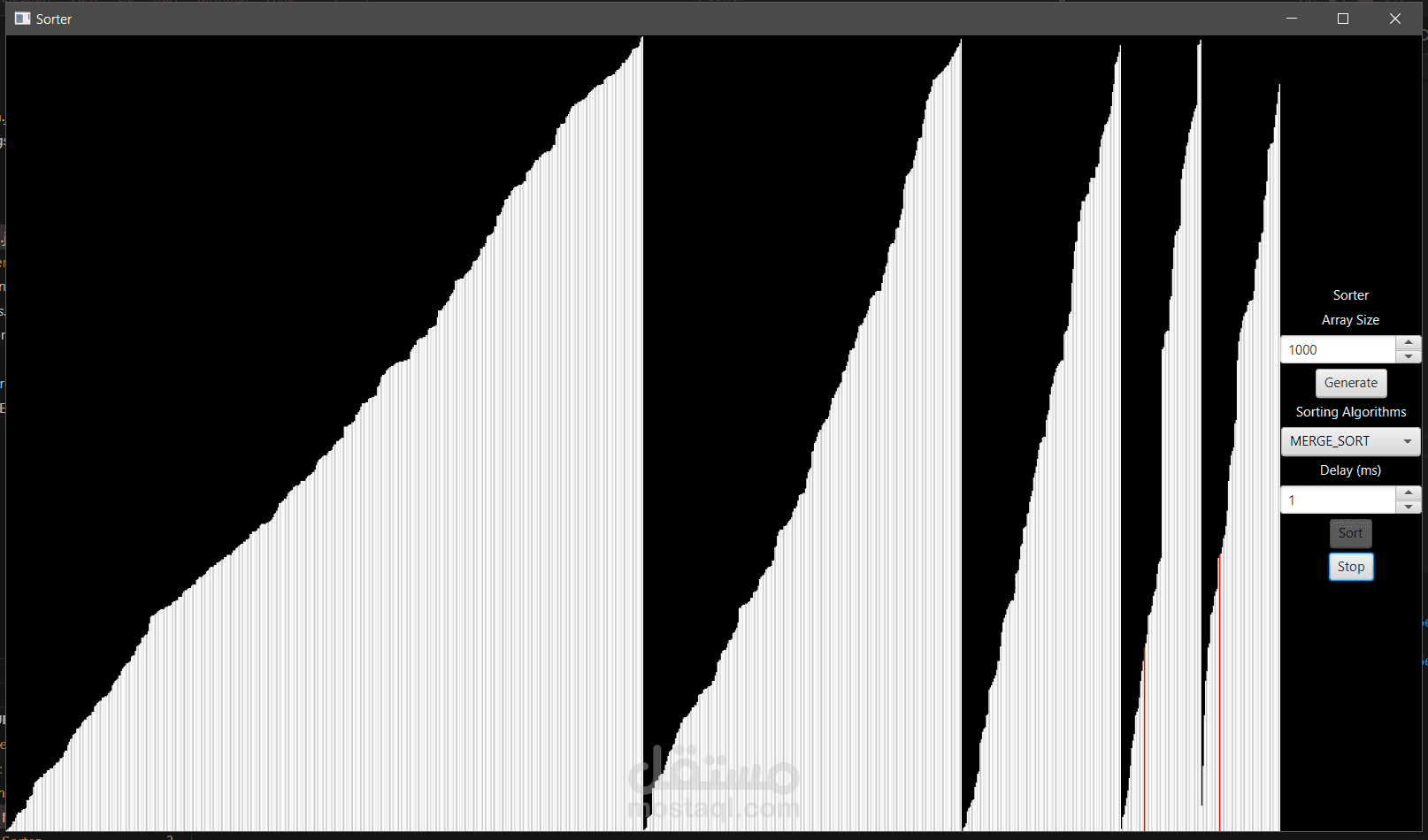 تصور خوارزميات الفرز