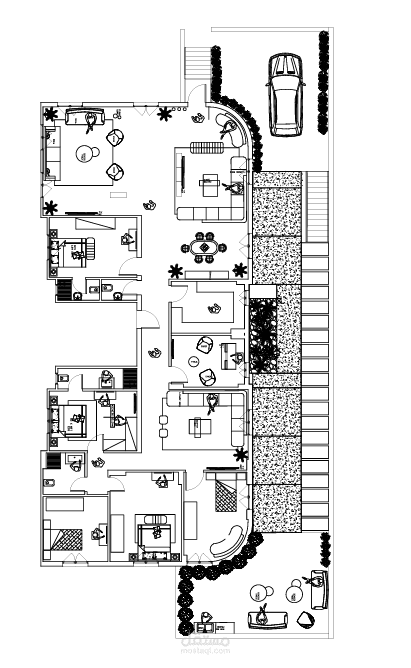 تحويل شقتين إلى مساحة سكنية متكاملة بلمسة عصرية (مع تصميم لاندسكيب للبدروم)
