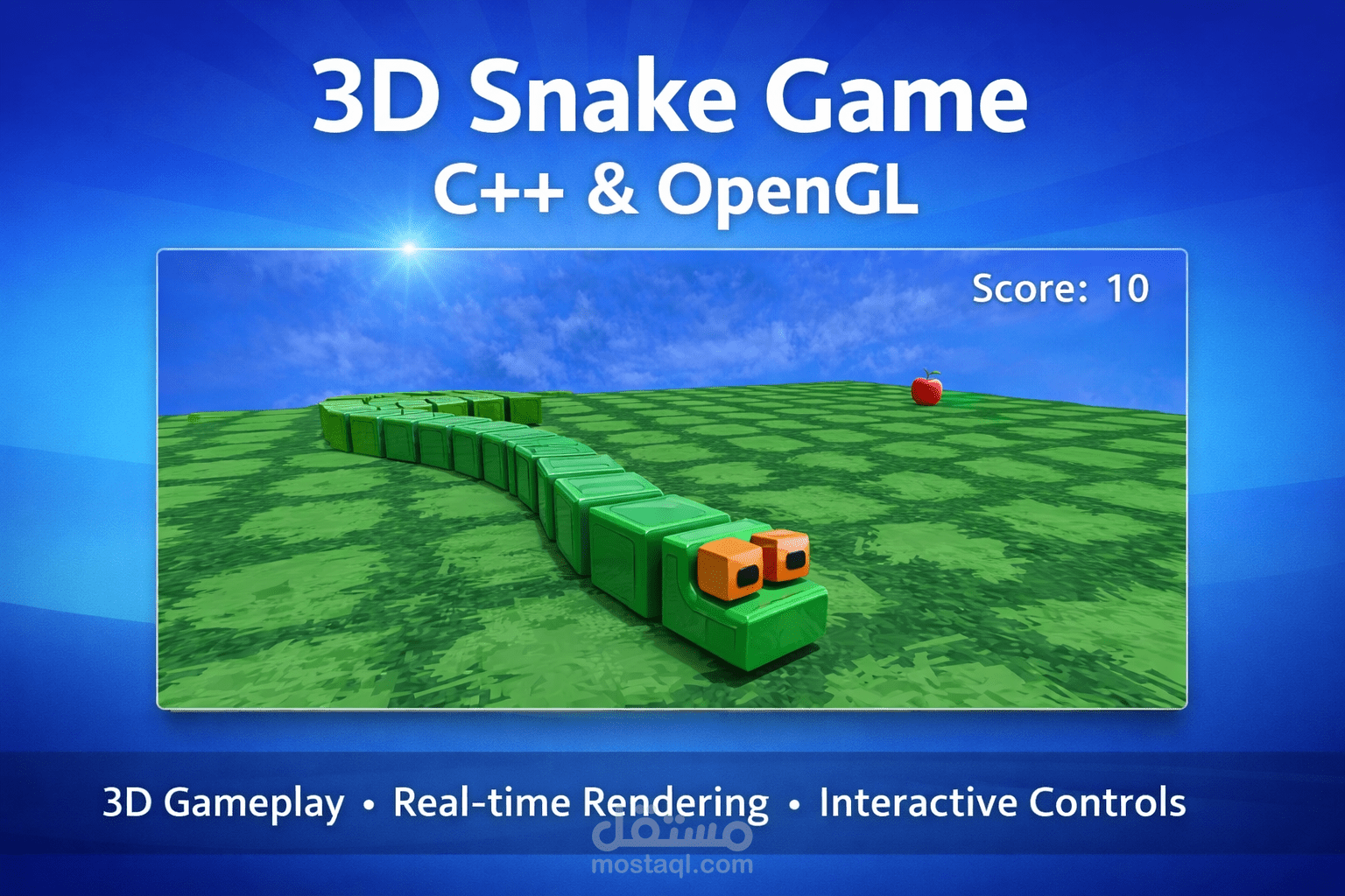 3D Snake Game Development using C++ and OpenGL