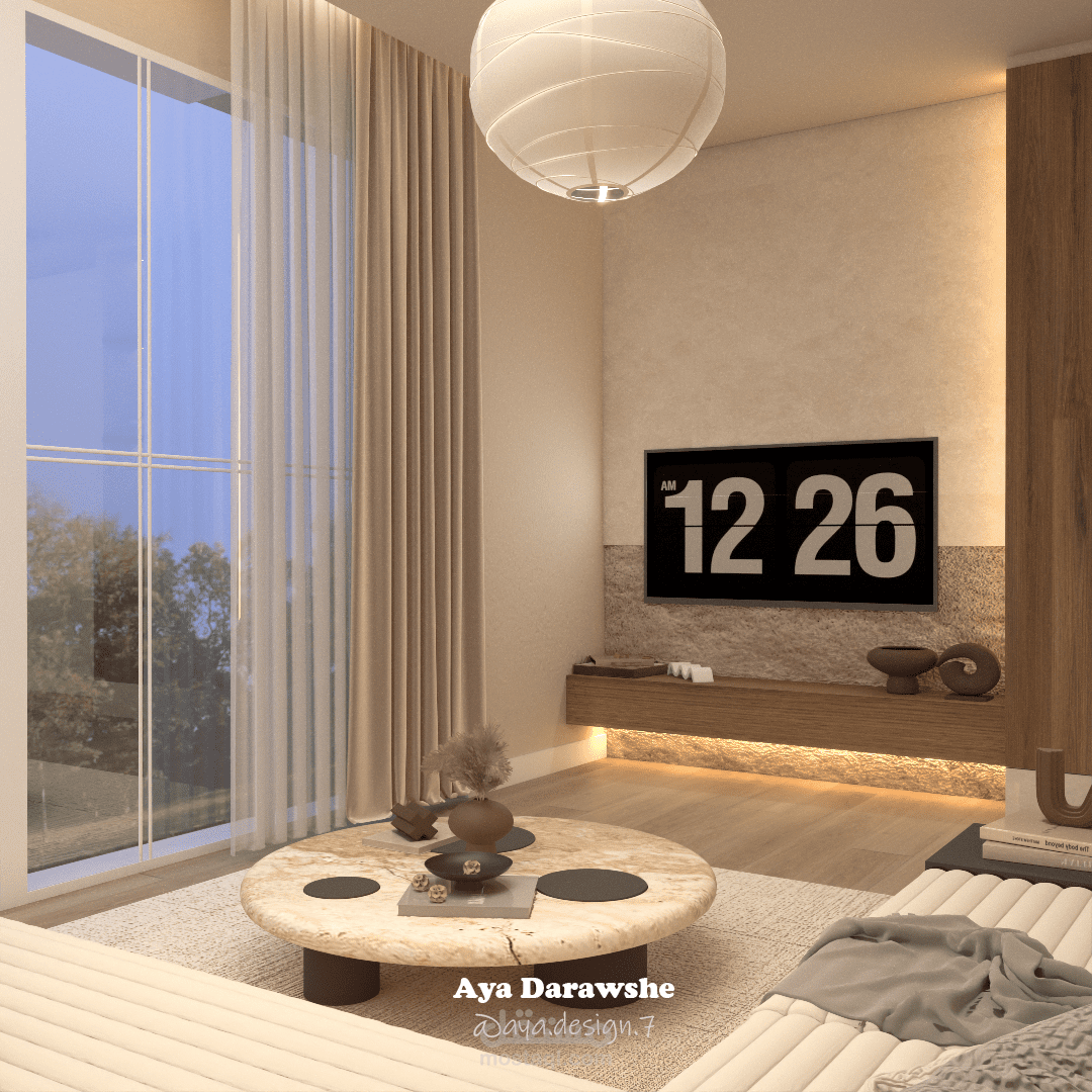 تصميم غرفة معيشة وطعام