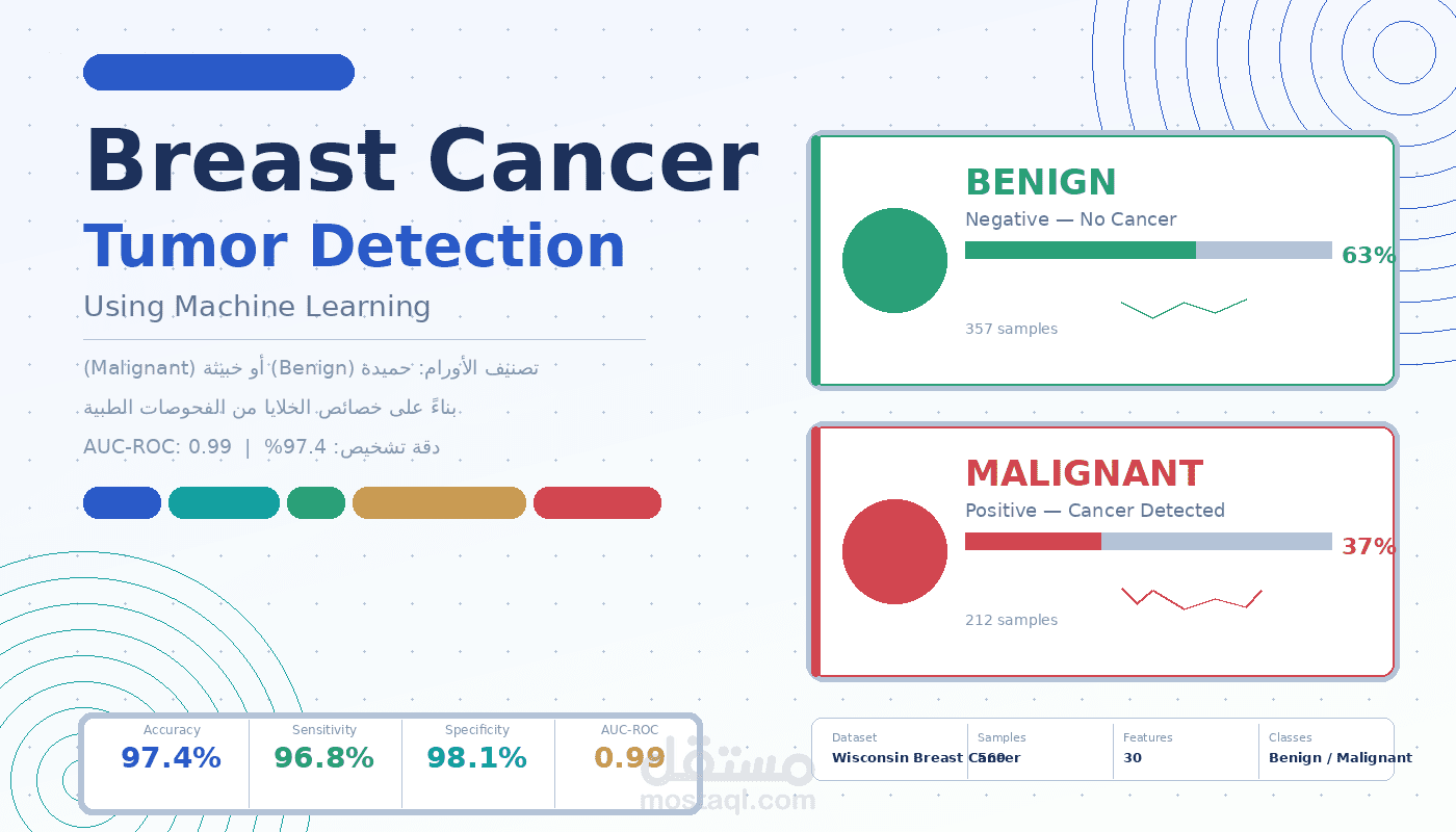 تشخيص سرطان الثدي باستخدام تعلم الآلة(Breast Cancer Classification)