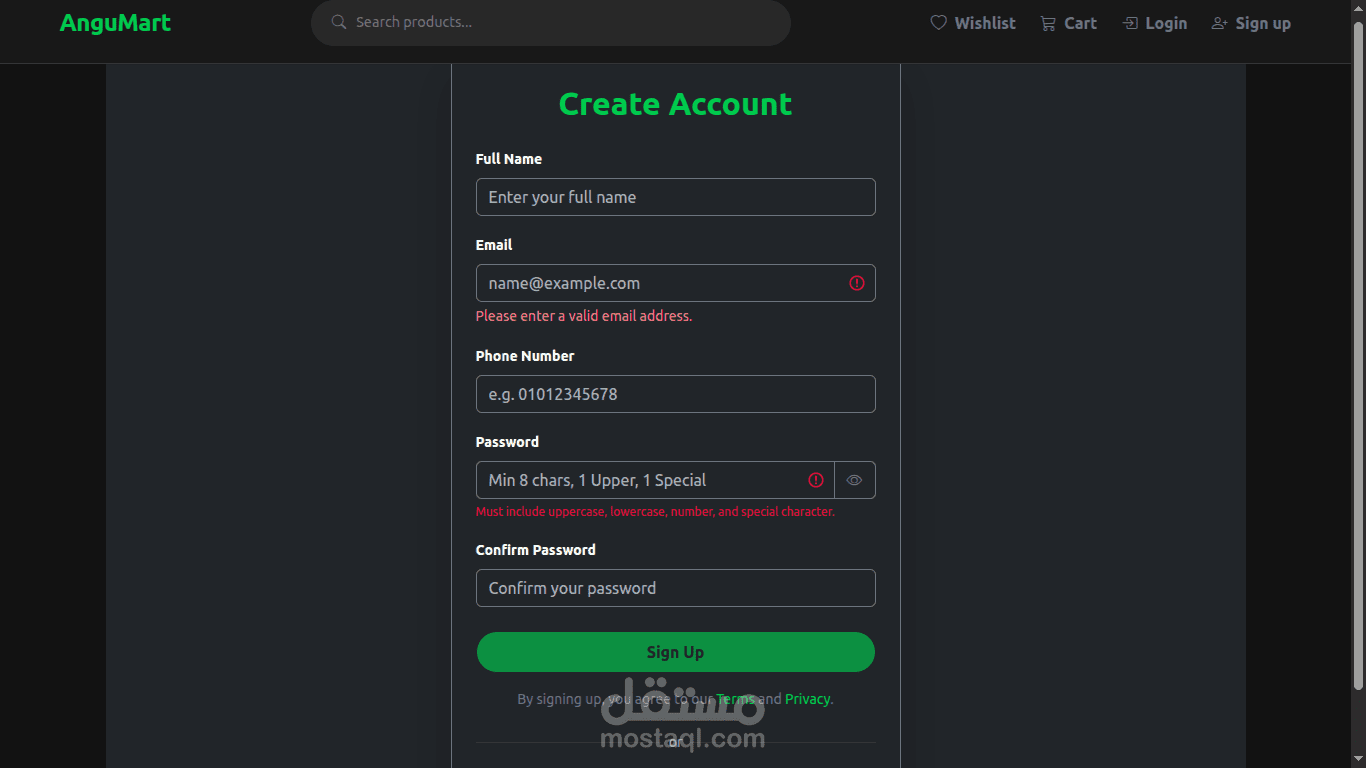 AnguMart: لوحة تحكم إدارية متكاملة (Admin Dashboard) باستخدام Angular