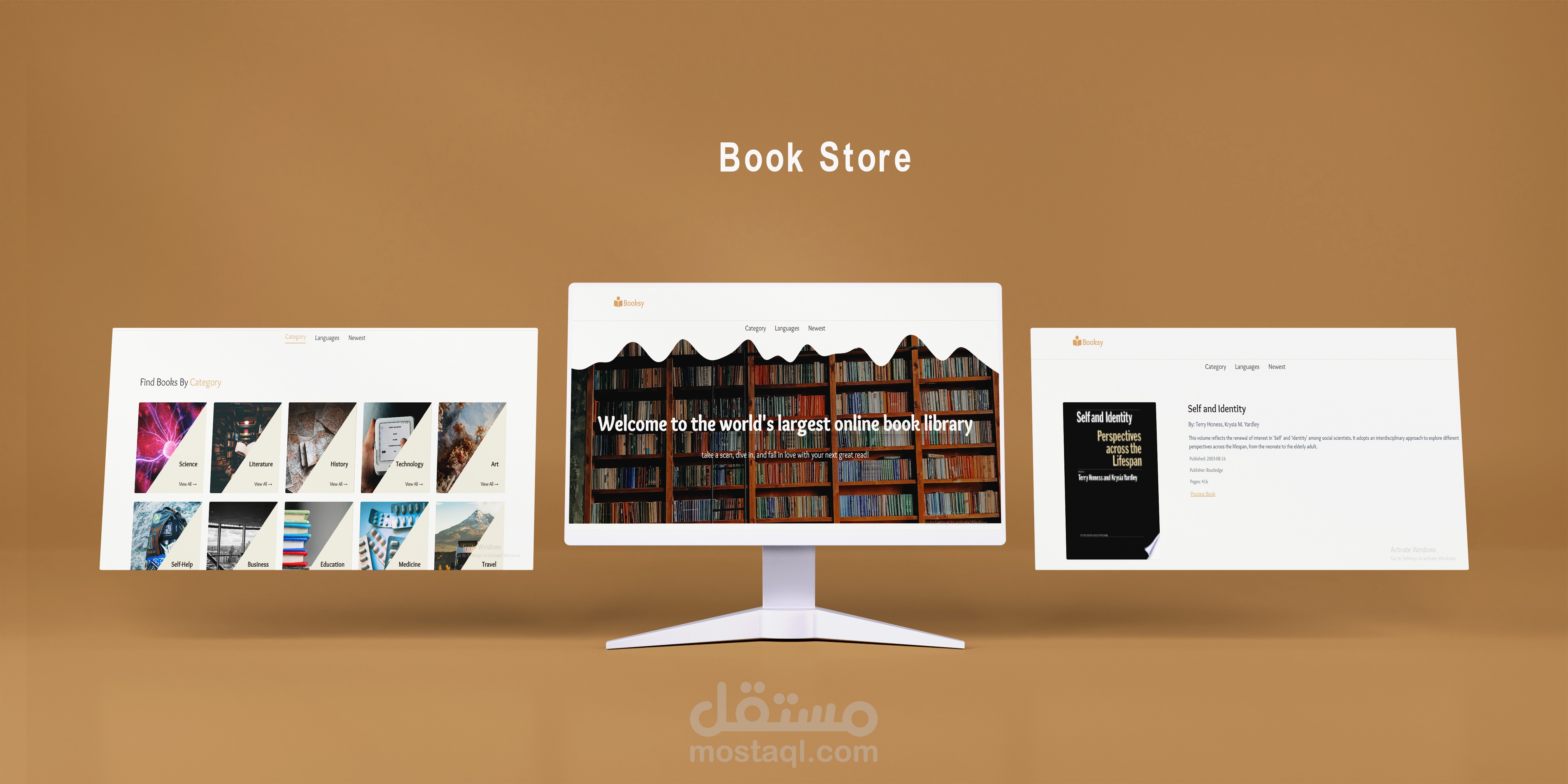 تصميم وتطوير واجهة متجر كتب إلكتروني حديث ومتجاوب