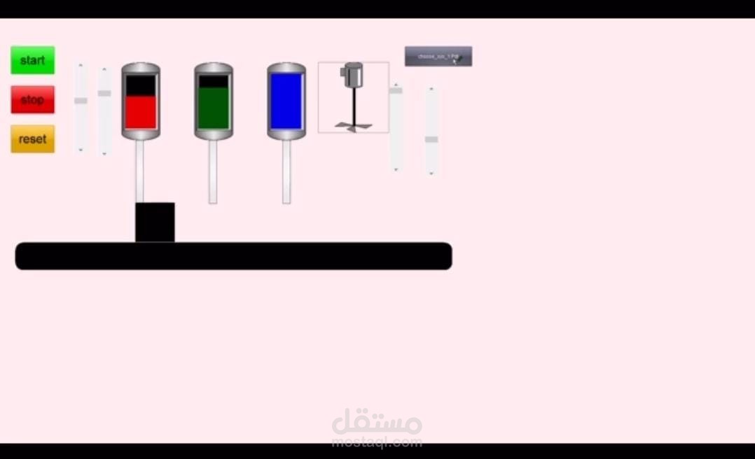 Color Mixing and Filling System using PLC & SCADA