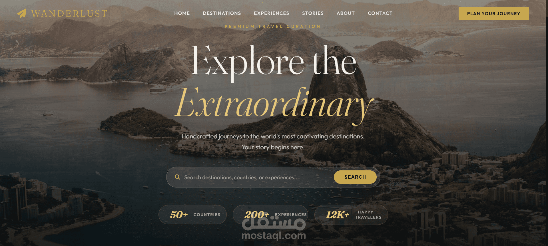 Landing Page احترافي لشركة سفر، يهدف إلى تقديم خدمات السفر بطريقة جذابة وسهلة التصفح