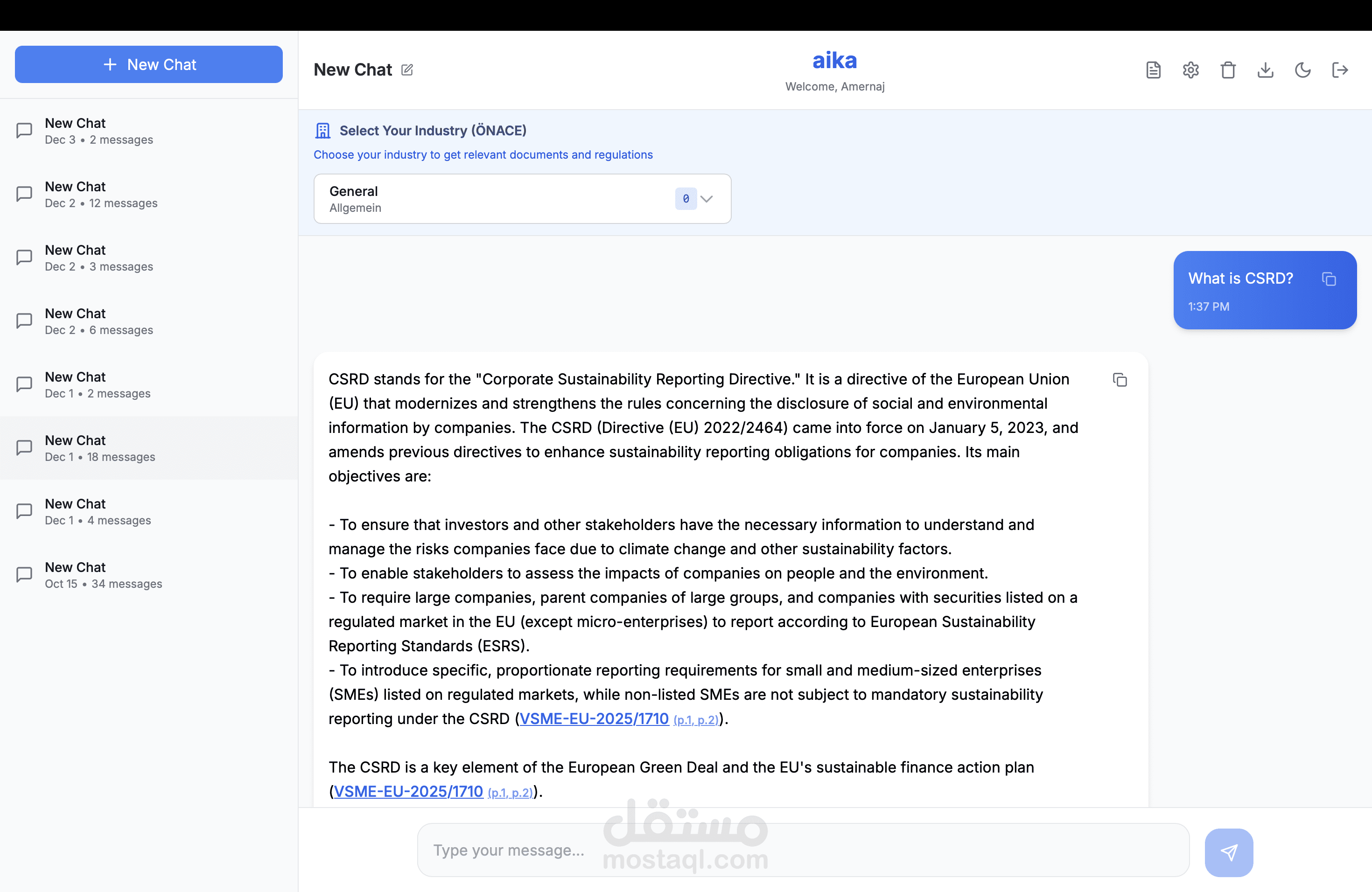 منصة ESG Intelligence (AIKA Startup)
