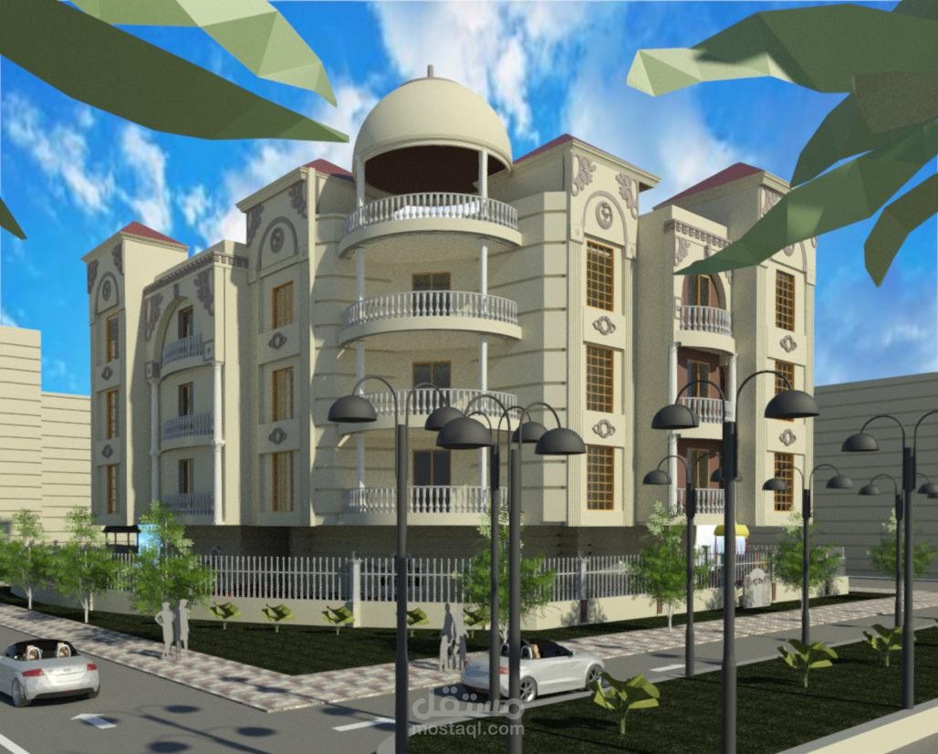 تصميم فيلا سكنية من ثلاث طوابق بخلاف الدور الارضي