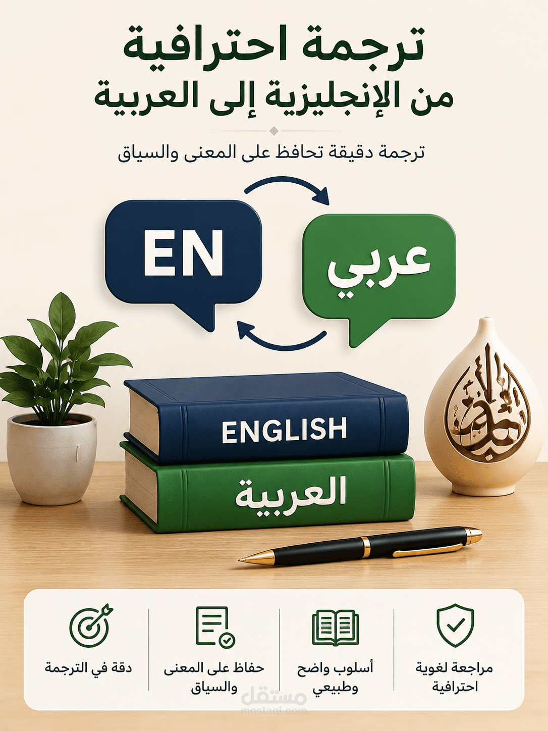 ترجمة احترافية من الإنجليزية إلى العربية