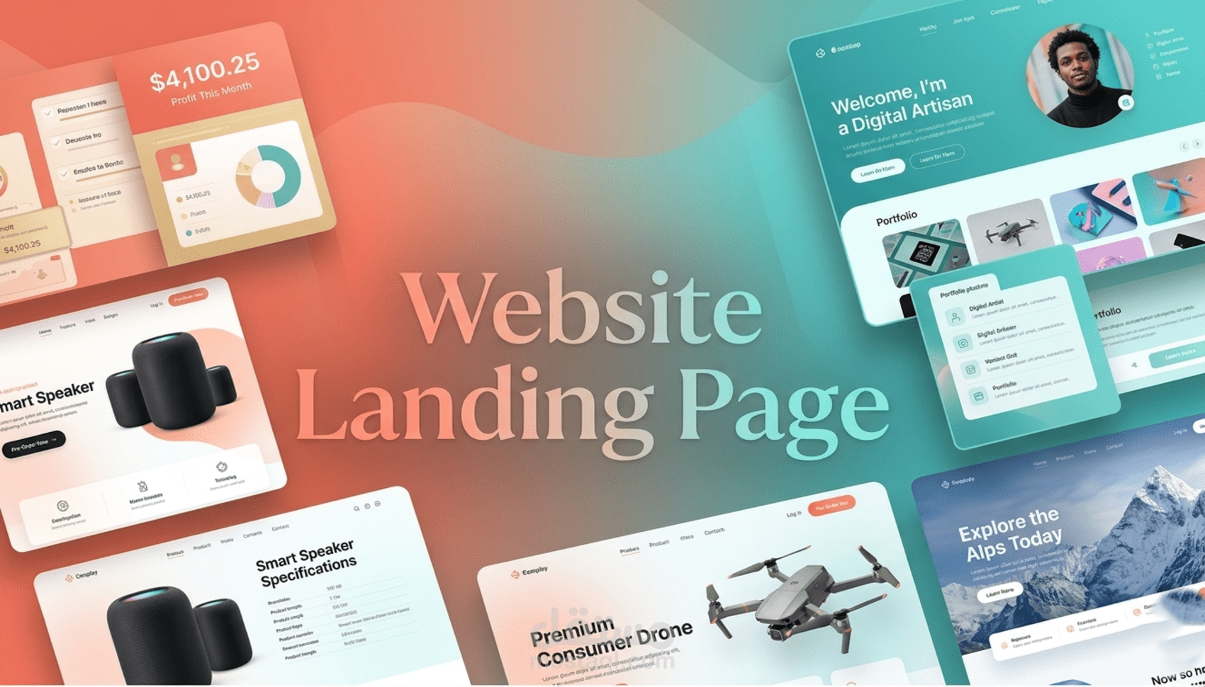 إنشاء وتصميم صفحة هبوط Landing Page احترافية وجذابة وعصرية