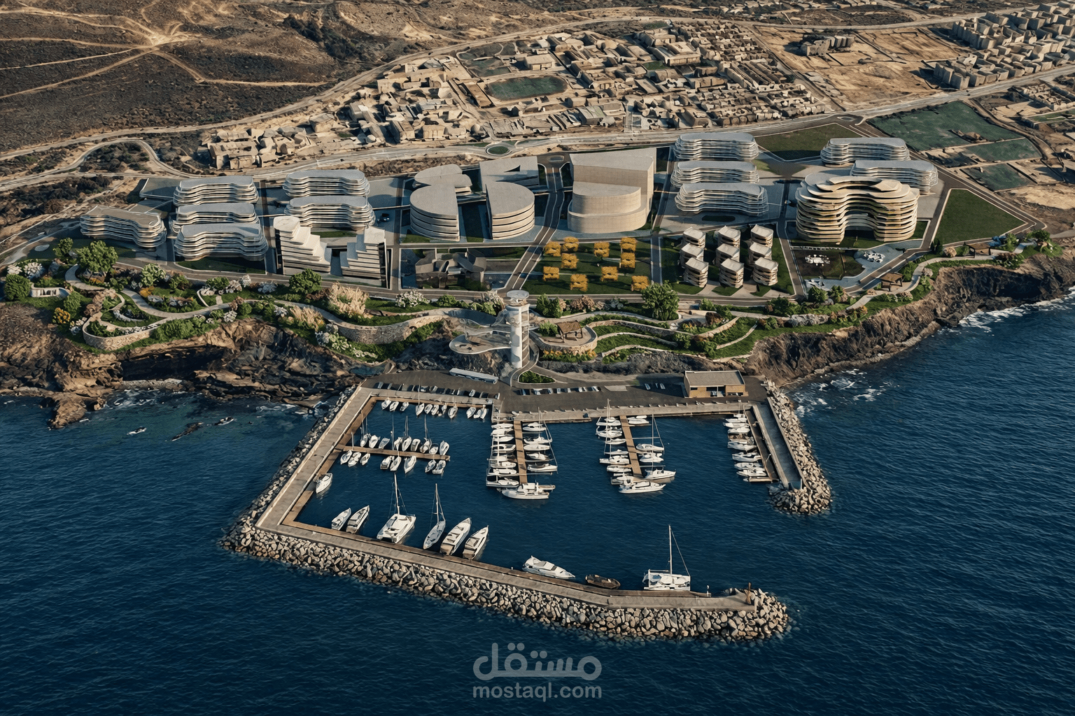 مشروع التصميم الحضري وتنسيق الموقع (Kharouba Marina - Mostaganem)