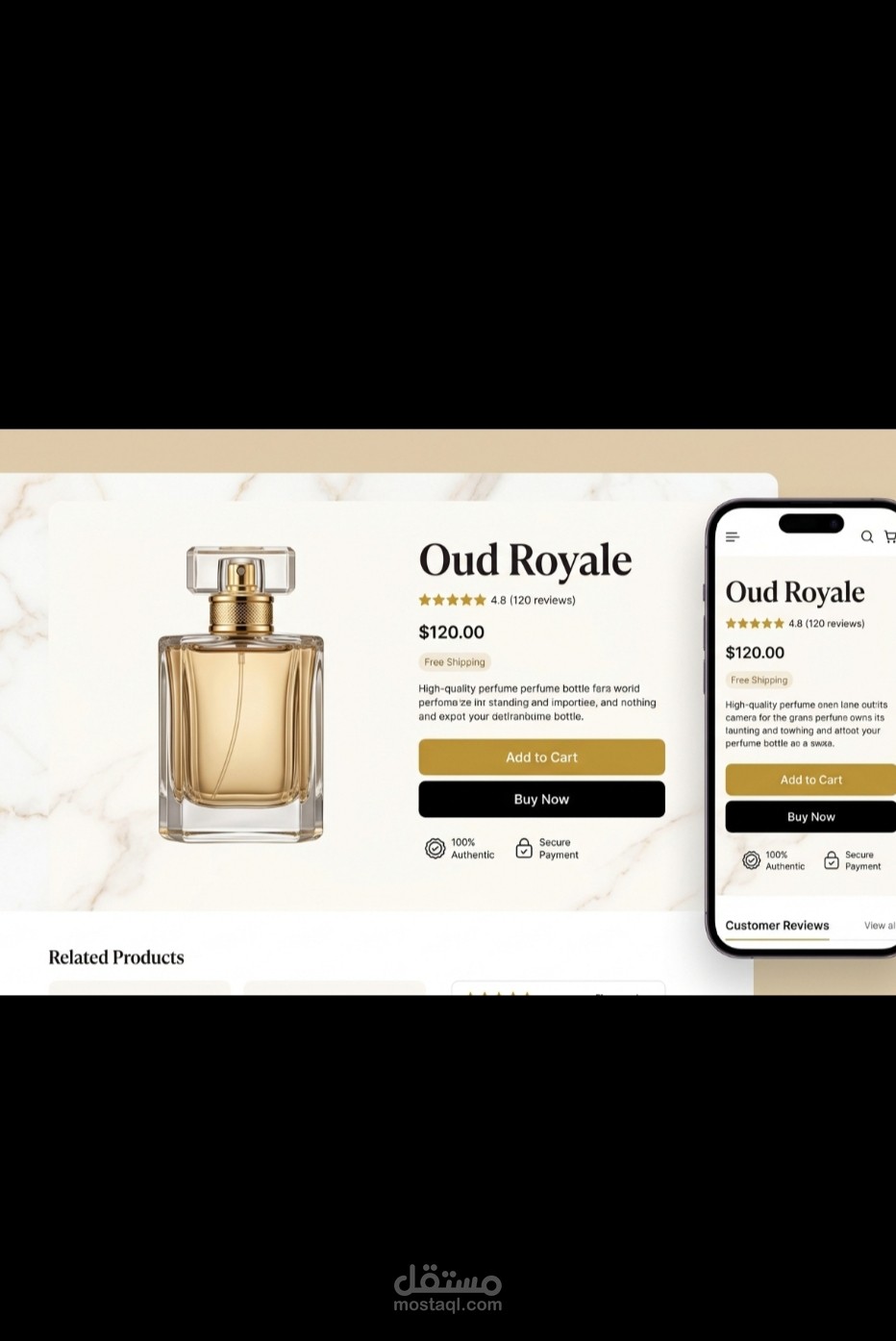 تصميم واجهه صفحه منتج ( product page) تركز علي رفع معدل المبيعات