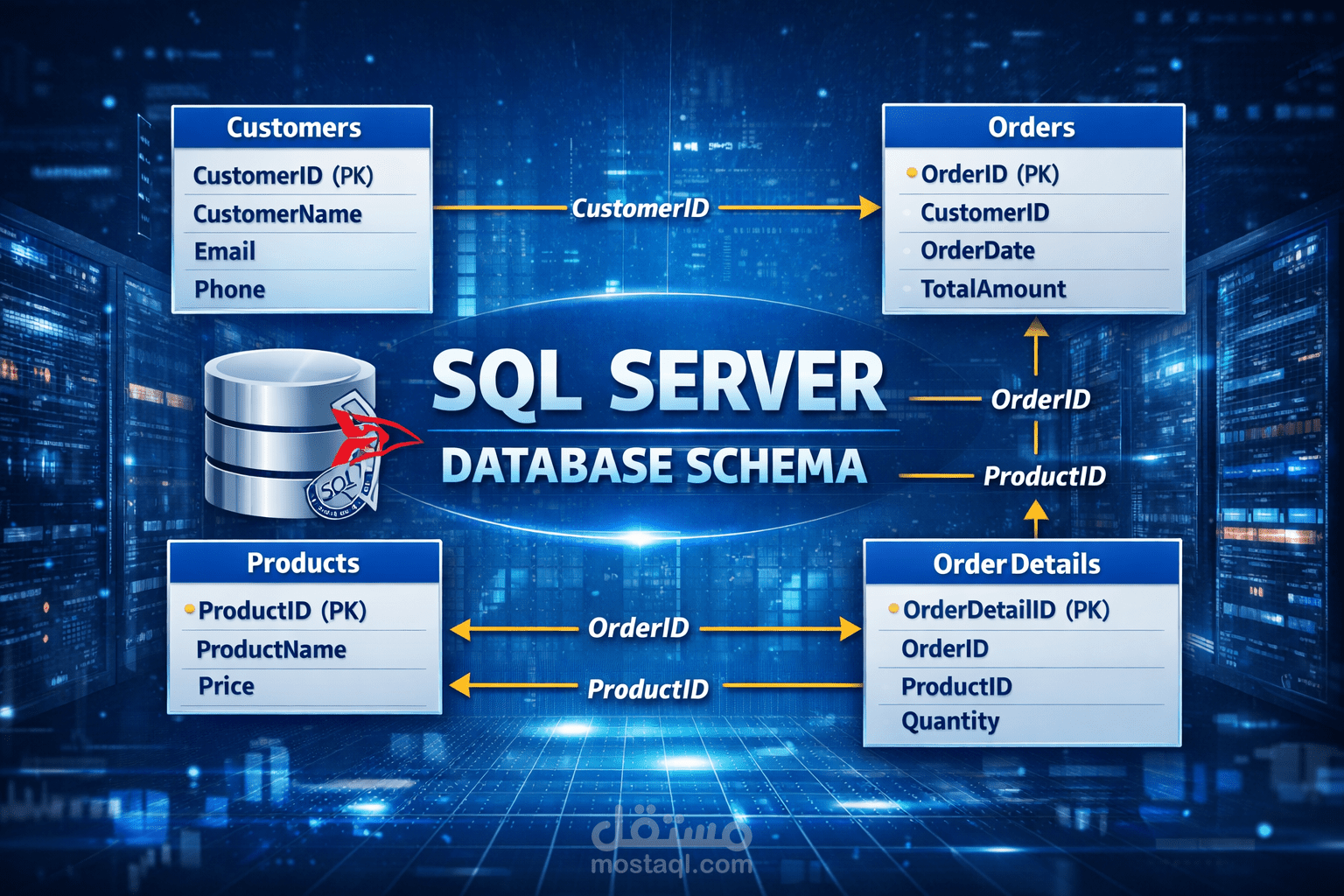 تصميم قاعدة بيانات SQL Server