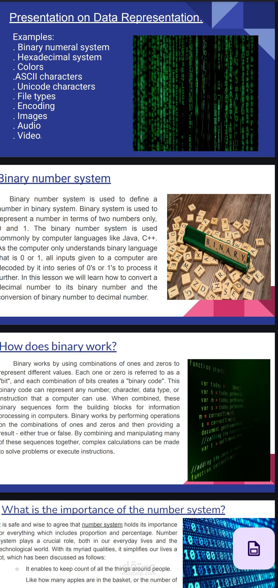 Presentation On Data Representation
