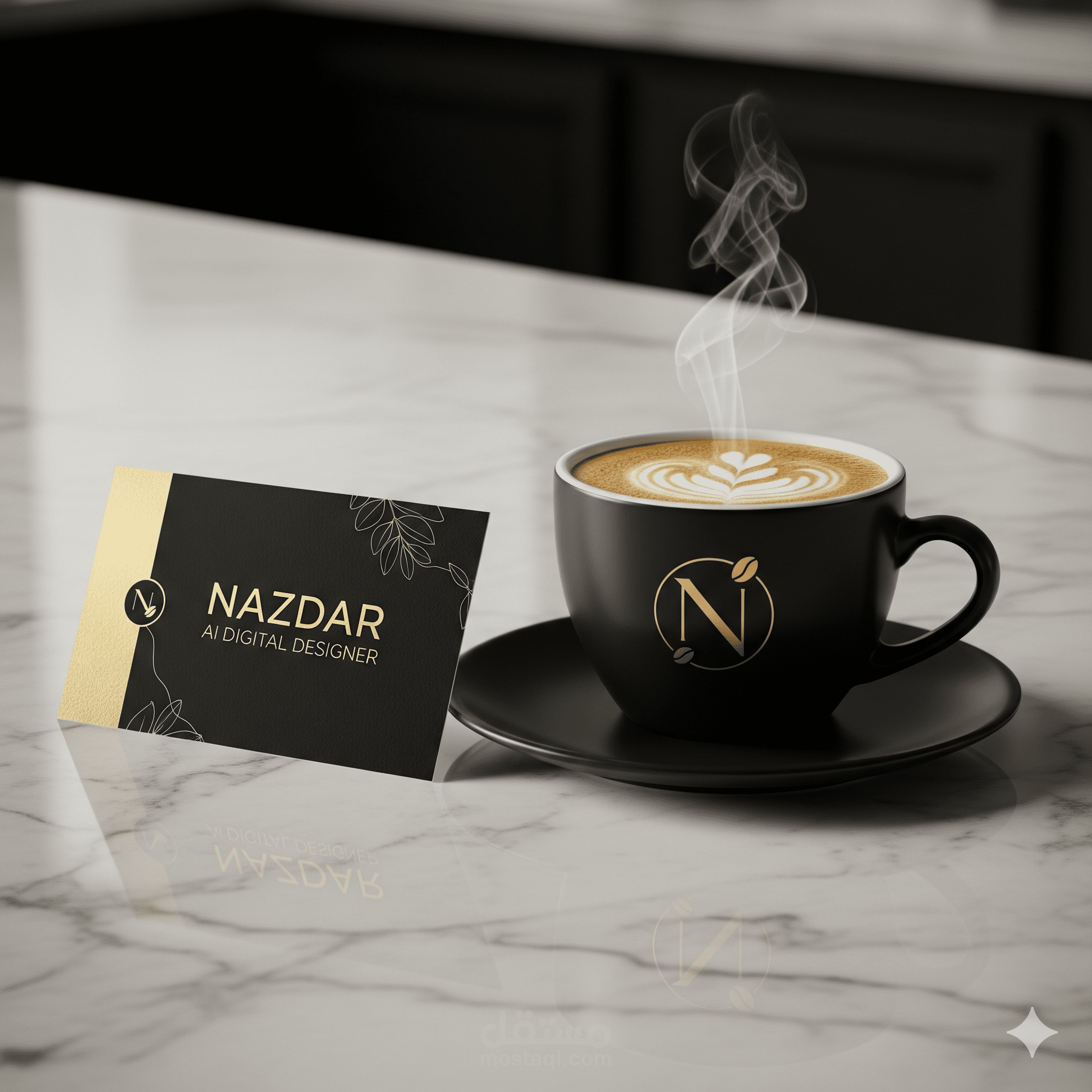 تصميم هوية بصرية وإعلانية متكاملة لمقهى عصري (Modern Cafe Branding)