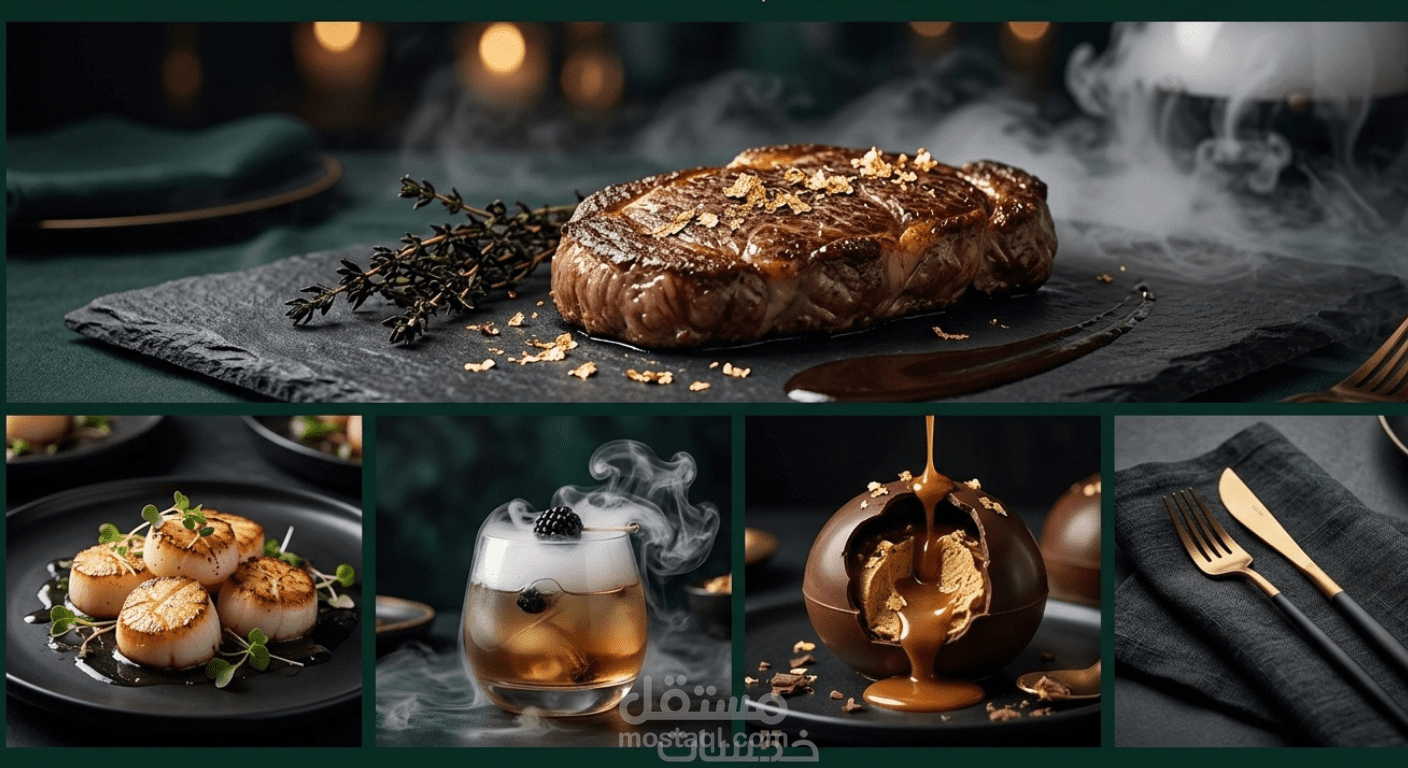 تصميم هوية بصرية لمطعم ناز الفاخرة