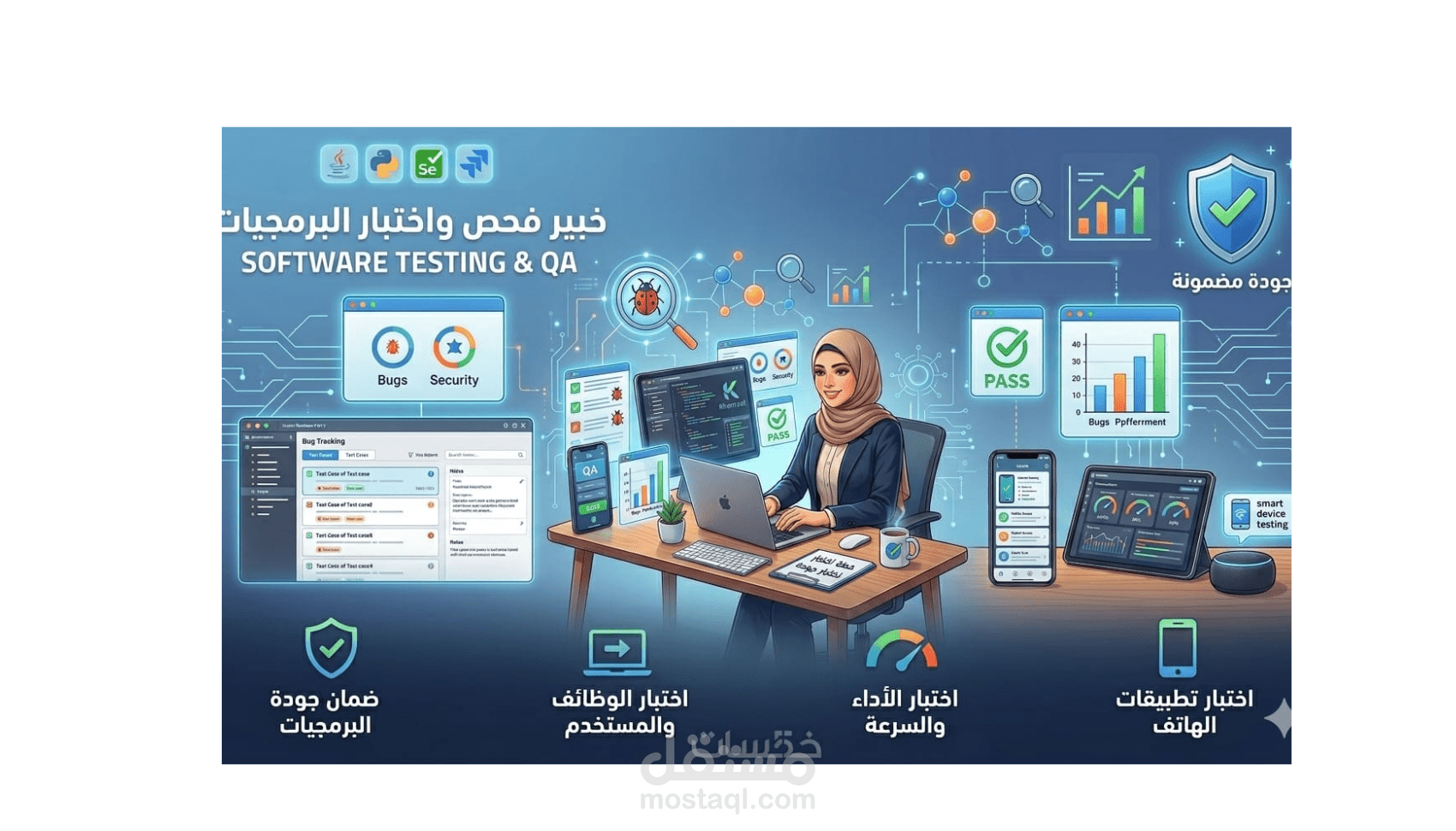 خدمات ضمان الجوده و اختبار البرمجيات الشامله.