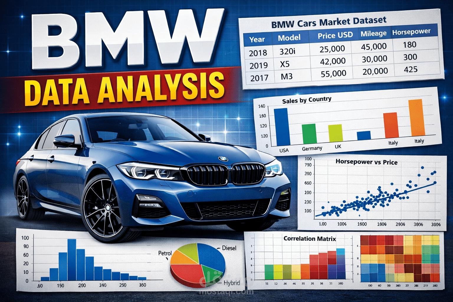 تحليل بيانات سوق سيارات BMW