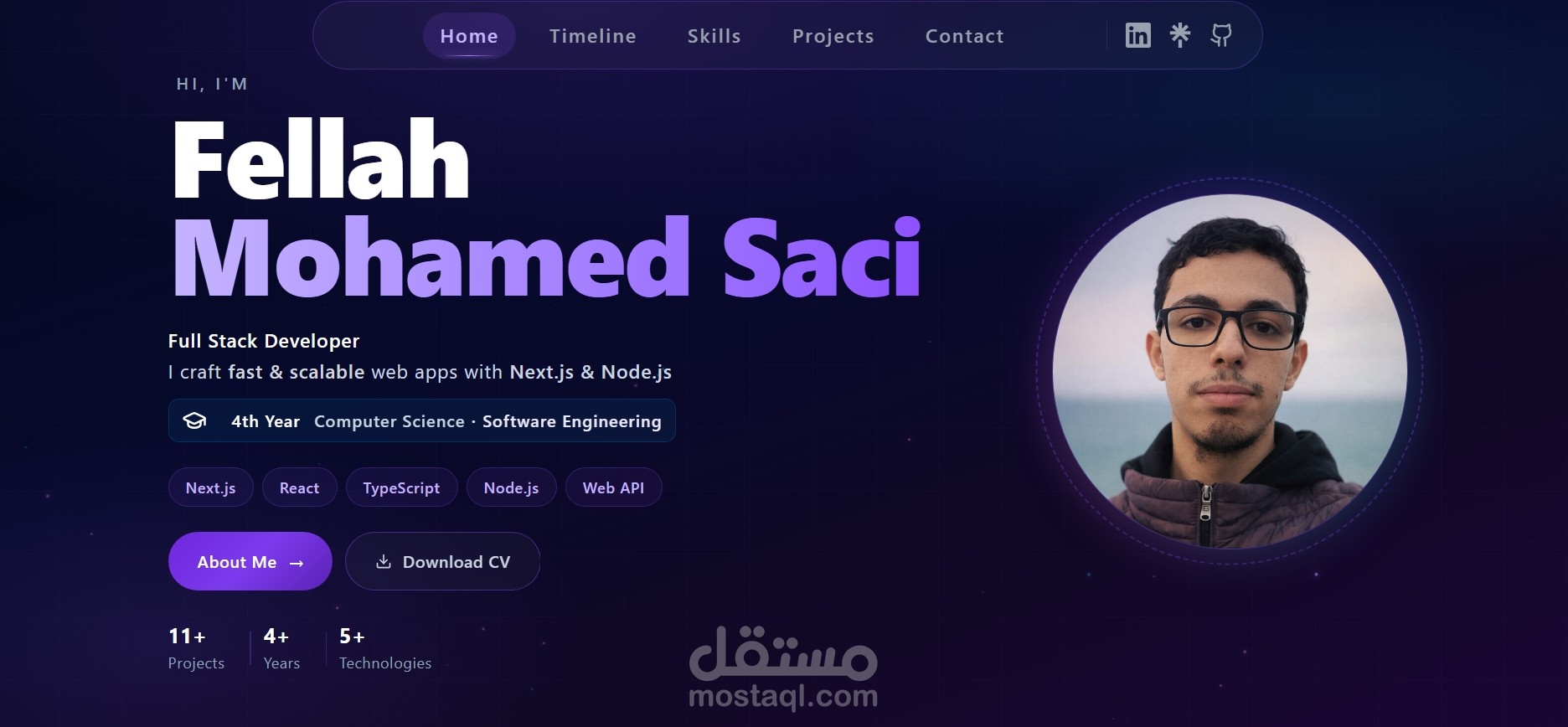 موقعي الشخصي (بورتفوليو) كمطور ويب