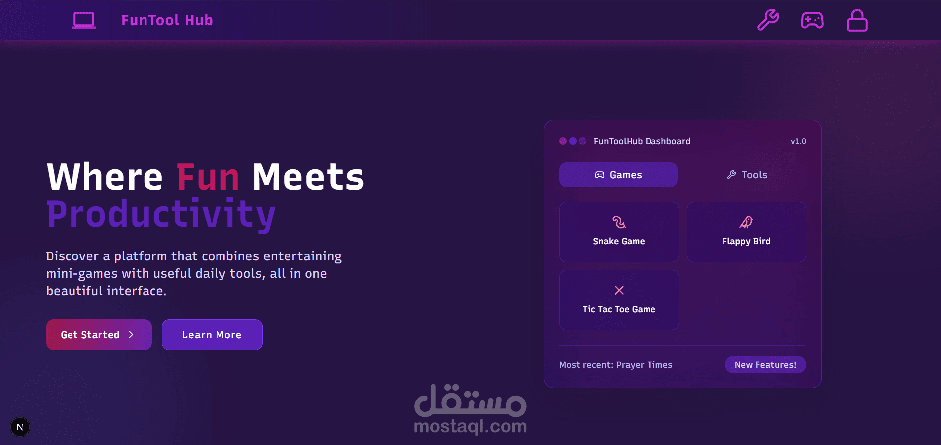 منصة FunToolHub للألعاب التفاعلية والخدمات