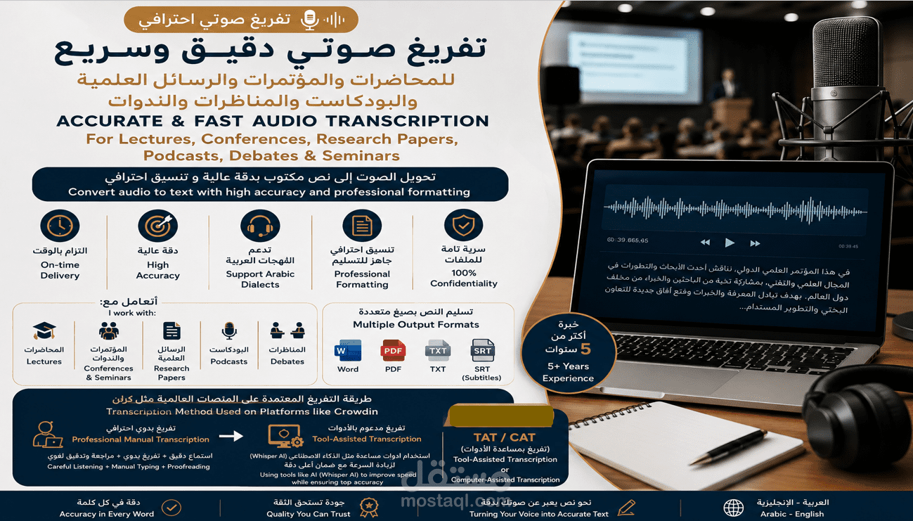 تفريغ صوتي عربي- انجليزي