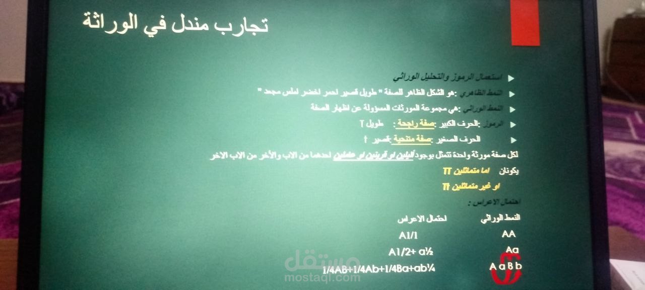 قانون مندل القسم النظري