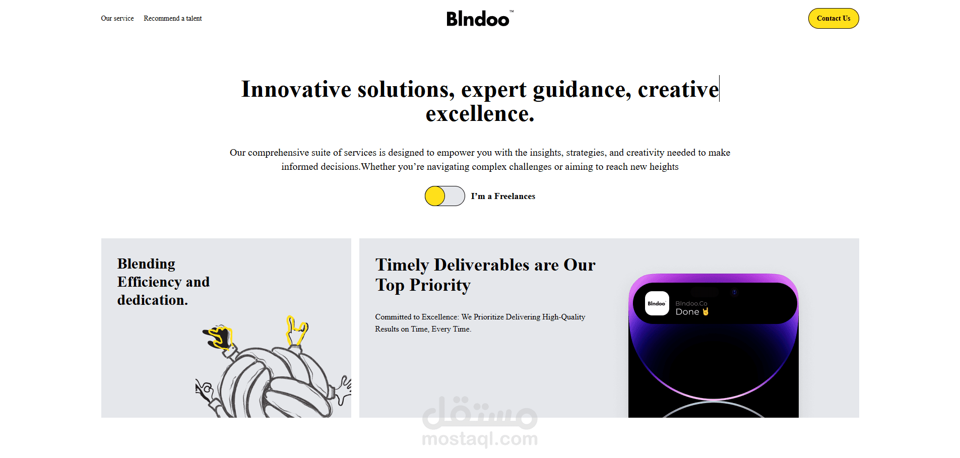 موقع Blndoo — منصة ربط الشركات بفرق العمل والمستقلين عن بُعد