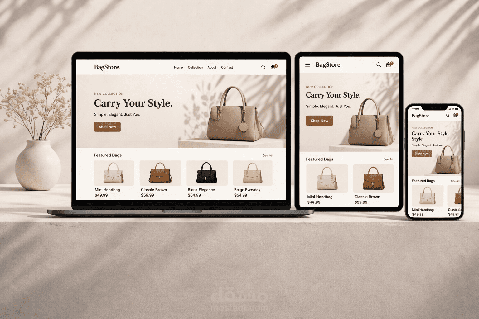 Modern E-commerce Website for Bags Brand