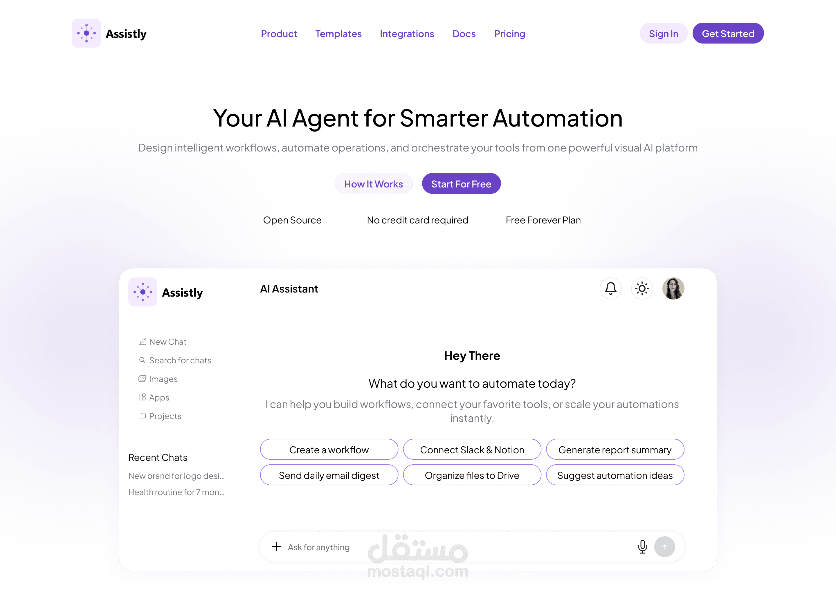 AI agent landing page | SaaS product